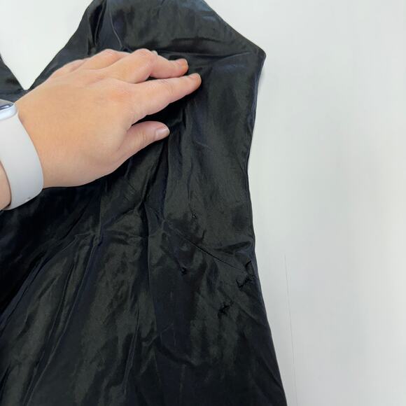 Vince Dress Womens Small Black Satin Slip Gown Open Back V Neck - Picture 12 of 15